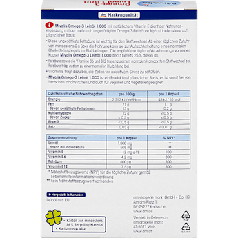 Omega-3 Leinöl 1000, 30 St. Mivolis