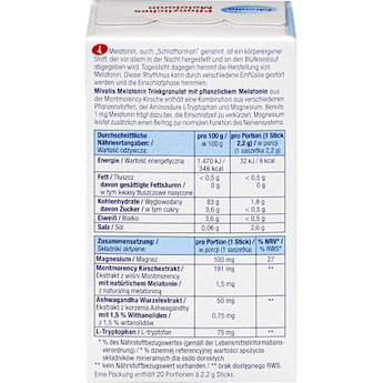 Pflanzliches Melatonin Trinkgranulat 20 St Mivolis