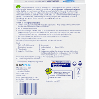 Selbsttest mit Laboranalyse Lebensmittel-Reaktion, 1 Anwendung Mivolis