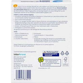 Selbsttest mit Laboranalyse Vitamin D, 1 Anwendung Mivolis