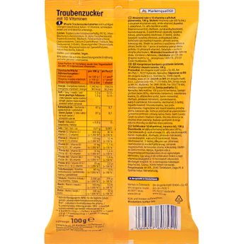 Traubenzucker, Orange mit 10 Vitaminen Mivolis