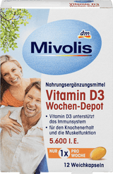 Vitamin D3 5600 I.E. Wochen-Depot Weichkapseln 12 St. Mivolis