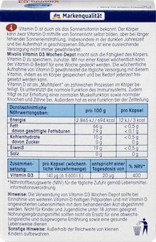 Vitamin D3 5600 I.E. Wochen-Depot Weichkapseln 12 St. Mivolis