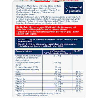 Multivitamin + Omega 3 Kids Gel-Tabs 27 St Doppelherz