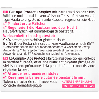 Nachtcreme glättend Wildrose & weißer Tee, 40 ml - VivaVoss
