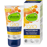 Alverde Q10 night cream made from natural coenzyme Q10, organic grapefruit extract, organic sea buckthorn oil and organic acerola extract