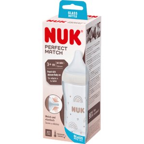 NUK Babyflasche aus Glas Perfect Match, weiß, ab 3. Monat, 230 ml, 1 St - VivaVoss