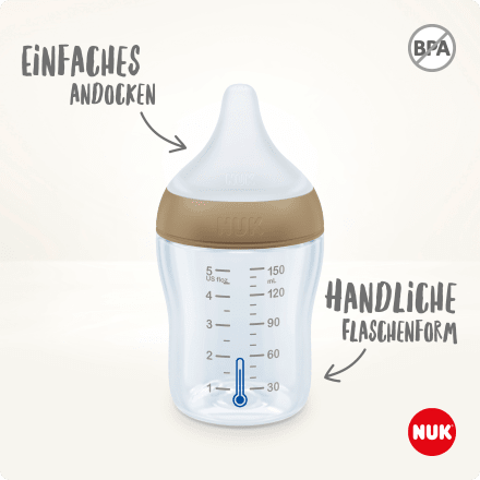 NUK
 Baby bottle Perfect Match, beige, 0-6 months, 150ml, 1 pc