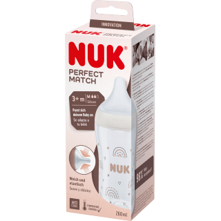NUK Babyflasche Perfect Match, beige, ab 3 Monaten, 260 ml, 1 St - VivaVoss