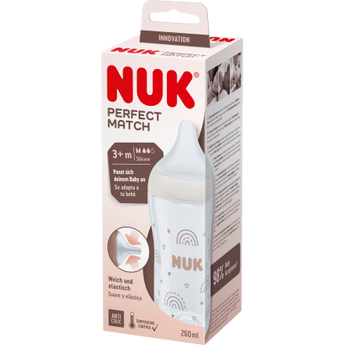NUK Babyflasche Perfect Match, beige, ab 3 Monaten, 260 ml, 1 St - VivaVoss