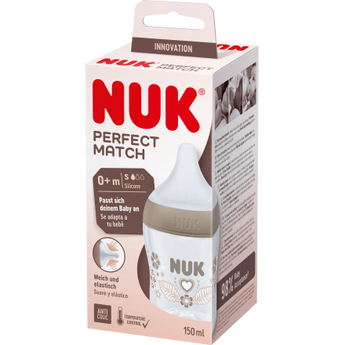 NUK Babyflasche Perfect Match, braun, 0 - 6 Monate, 150ml, 1 St - VivaVoss