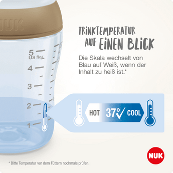 NUK Babyflasche Perfect Match, grau, 0 - 6 Monate, 150ml, 1 St - VivaVoss