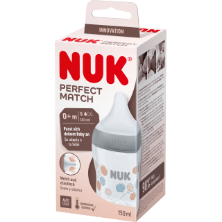 NUK Babyflasche Perfect Match, grau, 0 - 6 Monate, 150ml, 1 St - VivaVoss