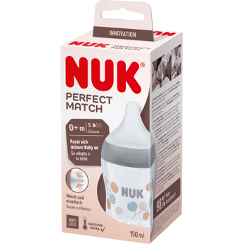 NUK Babyflasche Perfect Match, grau, 0 - 6 Monate, 150ml, 1 St - VivaVoss