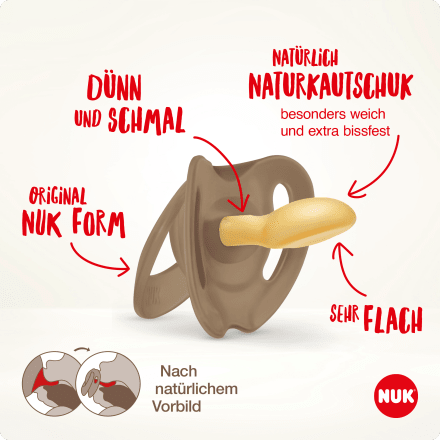 NUK
Schnuller for Nature Latex, rot/beige, Gr.1, 0-6 Monate, 2 St