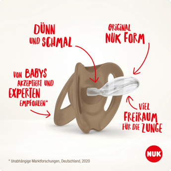 NUK Schnuller for Nature Silikon, grün/ beige, Gr.1, 0 - 6 Monate, 2 St - VivaVoss