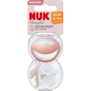 NUK Schnuller Mommy Feel Silikon, rosa/creme, Gr.1, 0 - 9 Monate, 2 St - VivaVoss