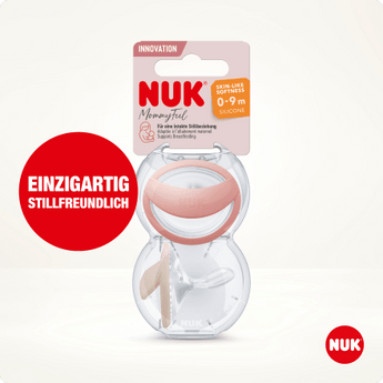NUK Schnuller Mommy Feel Silikon, rosa/creme, Gr.1, 0 - 9 Monate, 2 St - VivaVoss