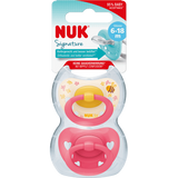 NUK Schnuller Signature Silikon, gelb/pink, 6 - 18 Monate, 2 St - VivaVoss