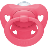 NUK Schnuller Signature Silikon, gelb/pink, 6 - 18 Monate, 2 St - VivaVoss