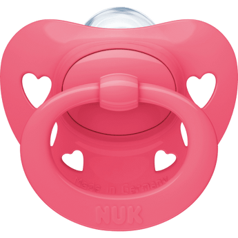 NUK Schnuller Signature Silikon, gelb/pink, 6 - 18 Monate, 2 St - VivaVoss