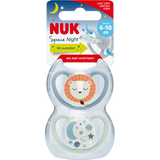 NUK Schnuller Space Night Silikon, blau/mint, 6 - 18 Monate, 2 St - VivaVoss
