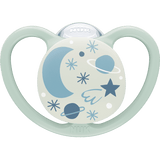 NUK Schnuller Space Night Silikon, blau/mint, 6 - 18 Monate, 2 St - VivaVoss