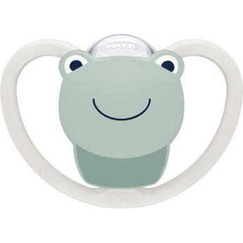 NUK Schnuller Space Silikon, beige/blau, 0 - 6 Monate, 2 St - VivaVoss
