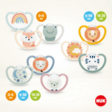 NUK Schnuller Space Silikon, beige/blau, 0 - 6 Monate, 2 St - VivaVoss