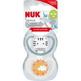 NUK Schnuller Space Silikon, grün/aprikose, ab 18 Monate, 2 St - VivaVoss