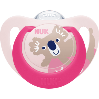 NUK Schnuller Star Day & Night Silikon, pink/weiß, Gr.2, 6 - 18 Monate, 2 St - VivaVoss