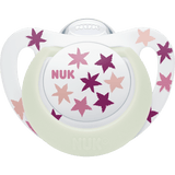 NUK Schnuller Star Day & Night Silikon, pink/weiß, Gr.2, 6 - 18 Monate, 2 St - VivaVoss