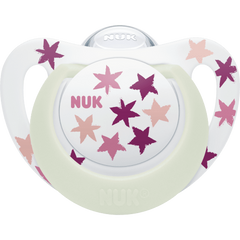 NUK
Schnuller Star Day & Night Silikon, pink/weiß, Gr.2, 6-18 Monate, 2 St