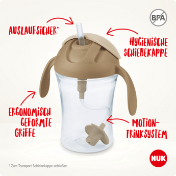 NUK Trinkhalmbecher Motion Cup grün, 230 ml, 1 St - VivaVoss