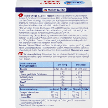 Omega-3 Algenöl Kapseln 30 St Mivolis