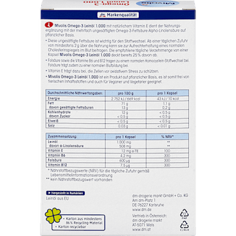 Omega-3 Leinöl 1000, 30 St. Mivolis