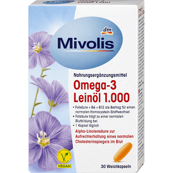 Omega-3 Leinöl 1000, 30 St. Mivolis