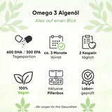 Omega 3 Vegan, 600 DHA & 300 EPA+ Vitamin E - VivaVoss