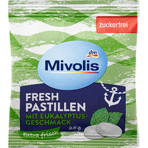 Pastillen, Fresh Eukalyptus, zuckerfrei Mivolis