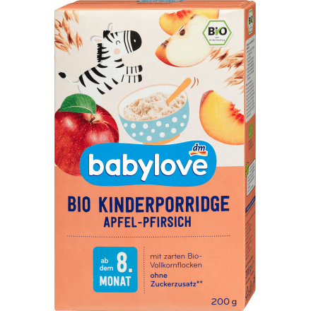 Porridge Apfel & Pfirsich ab dem 8. Monat, 200 g - VivaVoss