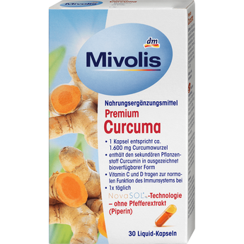 Premium Curcuma Kapseln, 30 St., 19 g - VivaVoss