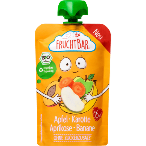 Quetschie Apfel, Karotte, Aprikose, Banane, ab 6 Monaten, 100 g Quetschie by FruchtBar – Available at VivaVoss