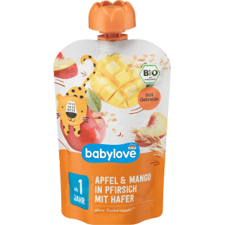 Quetschie Apfel & Mango in Pfirsich mit Hafer ab 1 Jahr, 100 g Quetschie by BabyLove – Available at VivaVoss