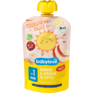 Quetschie Frühstückspause Apfel - Banane - Kirsch - Müsli recyclebar ab 1 Jahr, 100 g Quetschie by BabyLove – Available at VivaVoss