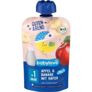 Quetschie Guten Abend Apfel - Banane - Hafer - Milch recyclebar ab 1 Jahr, 100 g Quetschie by BabyLove – Available at VivaVoss