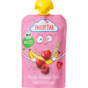 Quetschie Kirsche - Banane - Grieß, ab 6 Monaten, 100 g Quetschie by FruchtBar – Available at VivaVoss