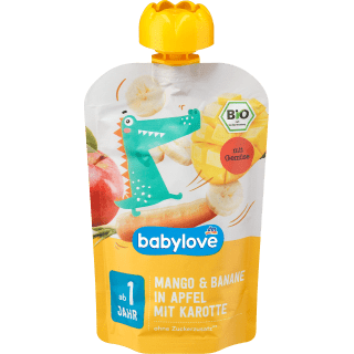 Quetschie Mango & Banane in Apfel mit Karotte ab 1 Jahr, 100 g Quetschie by BabyLove – Available at VivaVoss