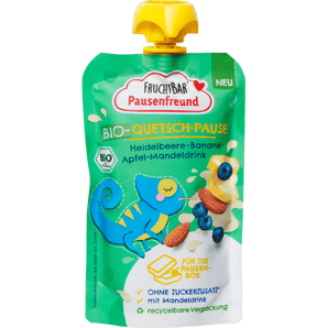 Quetschie Pausenfreund Blaubeere, Banane, Mandeldrink, ab 3 Jahren, 120 g Quetschie by FruchtBar – Available at VivaVoss