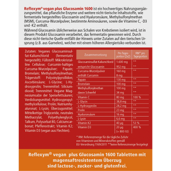 Reflexym vegan plus glucosamin 1600, 80 St - VivaVoss