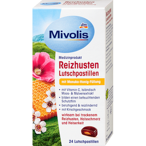 Reizhusten Lutschpastillen mit Manuka-Honig-Füllung Mivolis